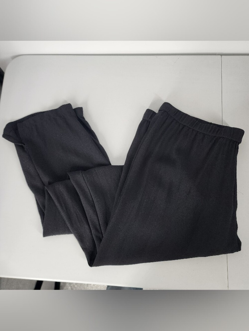 Eileen Fisher Size Small 100% Silk Georgette Black Pull On Lightweight Pants
